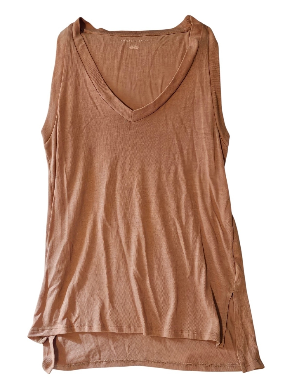 American Eagle Outfitters Sleeveless V-Neck Tank Top - Clay Brown